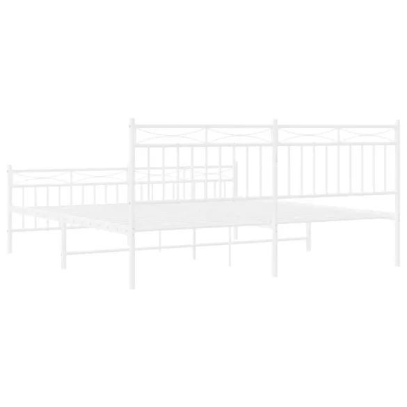 fehér fém ágykeret fej- és lábtámlával 183 x 213 cm