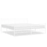 fehér fém ágykeret fej- és lábtámlával 193 x 203 cm