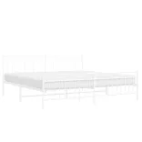 fehér fém ágykeret fej- és lábtámlával 193 x 203 cm