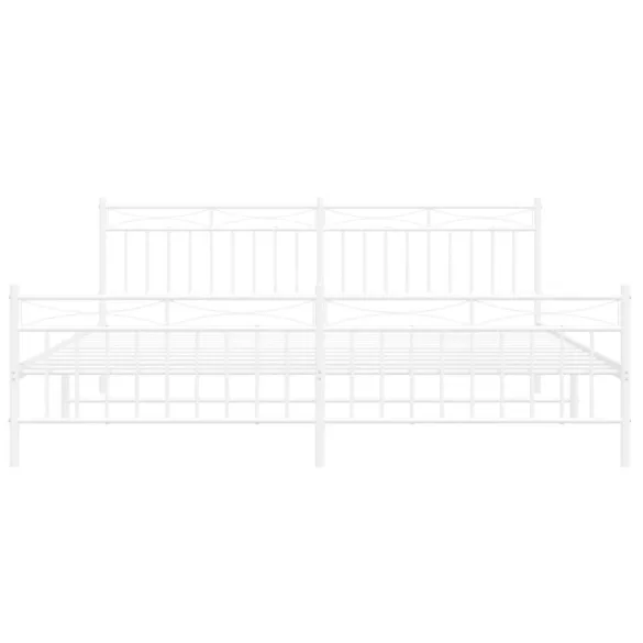 fehér fém ágykeret fej- és lábtámlával 193 x 203 cm