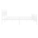 fehér fém ágykeret fej- és lábtámlával 193 x 203 cm