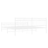 fehér fém ágykeret fej- és lábtámlával 193 x 203 cm