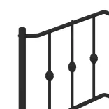 fekete fém ágykeret fej- és lábtámlával 100 x 200 cm