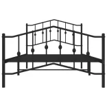 fekete fém ágykeret fej- és lábtámlával 107 x 203 cm