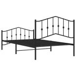 fekete fém ágykeret fej- és lábtámlával 107 x 203 cm