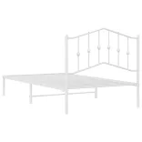 fehér fém ágykeret fejtámlával 100x190 cm