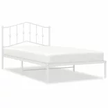 fehér fém ágykeret fejtámlával 100x200 cm