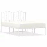 fehér fém ágykeret fejtámlával 120x190 cm