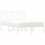fehér fém ágykeret fejtámlával 120x190 cm