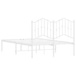 fehér fém ágykeret fejtámlával 120x190 cm