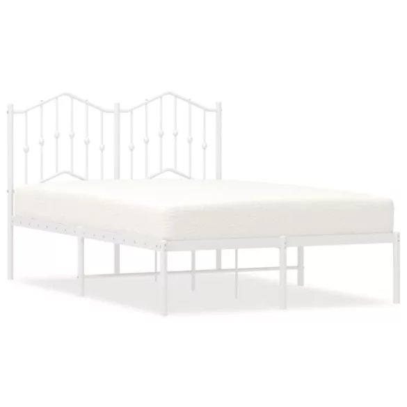 fehér fém ágykeret fejtámlával 120 x 200 cm