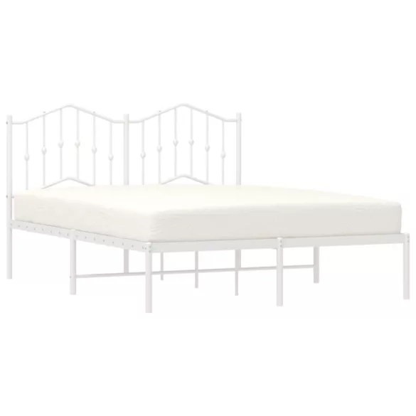 fehér fém ágykeret fejtámlával 135 x 190 cm