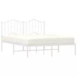fehér fém ágykeret fejtámlával 140 x 190 cm
