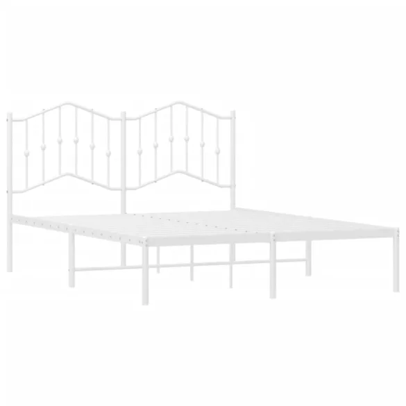 fehér fém ágykeret fejtámlával 140 x 190 cm