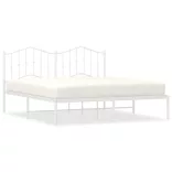 fehér fém ágykeret fejtámlával 160 x 200 cm