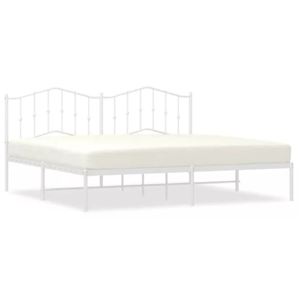 fehér fém ágykeret fejtámlával 193 x 203 cm