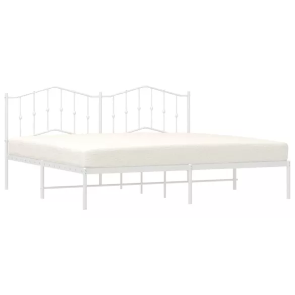 fehér fém ágykeret fejtámlával 193 x 203 cm