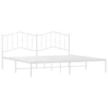 fehér fém ágykeret fejtámlával 193 x 203 cm