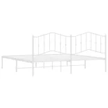 fehér fém ágykeret fejtámlával 193 x 203 cm