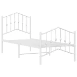 fehér fém ágykeret fej- és lábtámlával 75 x 190 cm