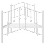 fehér fém ágykeret fej- és lábtámlával 75 x 190 cm