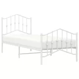 fehér fém ágykeret fej- és lábtámlával 80 x 200 cm