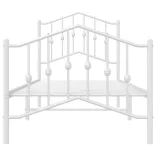 fehér fém ágykeret fej- és lábtámlával 80 x 200 cm