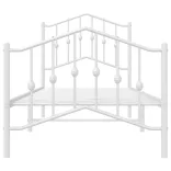 fehér fém ágykeret fej- és lábtámlával 90 x 200 cm