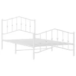 fehér fém ágykeret fej- és lábtámlával 100 x 200 cm