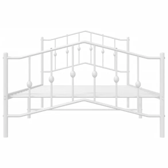 fehér fém ágykeret fej- és lábtámlával 100 x 200 cm