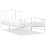 fehér fém ágykeret fej- és lábtámlával 107 x 203 cm