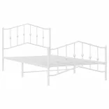 fehér fém ágykeret fej- és lábtámlával 107 x 203 cm