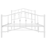 fehér fém ágykeret fej- és lábtámlával 107 x 203 cm