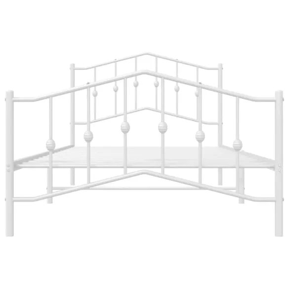 fehér fém ágykeret fej- és lábtámlával 107 x 203 cm