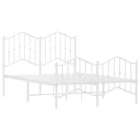 fehér fém ágykeret fej- és lábtámlával 120 x 190 cm