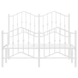 fehér fém ágykeret fej- és lábtámlával 120 x 190 cm