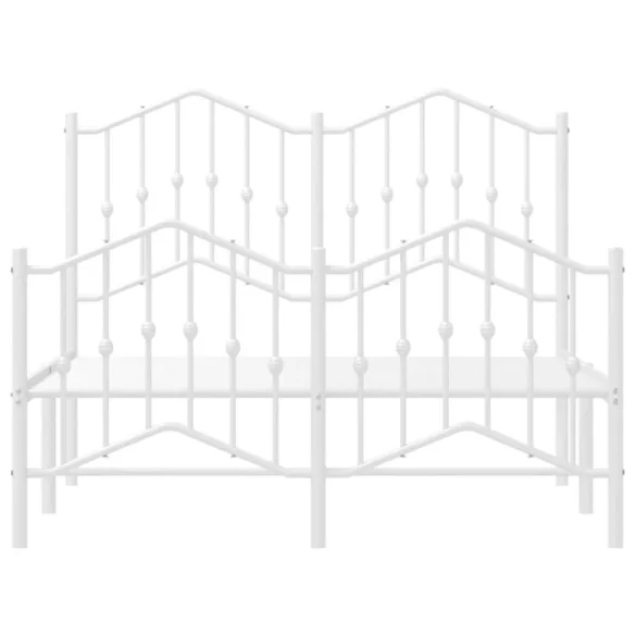 fehér fém ágykeret fej- és lábtámlával 120 x 190 cm