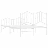 fehér fém ágykeret fej- és lábtámlával 120 x 190 cm