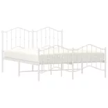 fehér fém ágykeret fej- és lábtámlával 135 x 190 cm