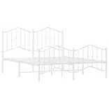 fehér fém ágykeret fej- és lábtámlával 135 x 190 cm