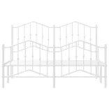 fehér fém ágykeret fej- és lábtámlával 135 x 190 cm