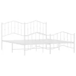 fehér fém ágykeret fej- és lábtámlával 160 x 200 cm