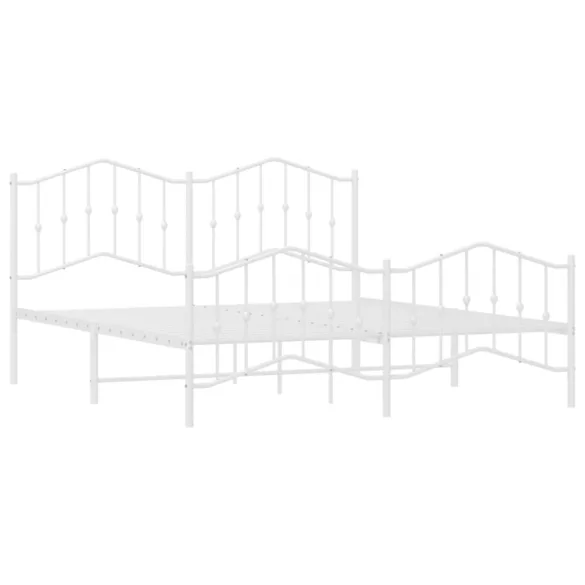 fehér fém ágykeret fej- és lábtámlával 160 x 200 cm