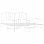 fehér fém ágykeret fej- és lábtámlával 183 x 213 cm