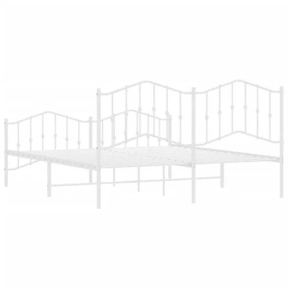 fehér fém ágykeret fej- és lábtámlával 183 x 213 cm