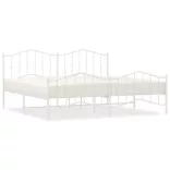 fehér fém ágykeret fej- és lábtámlával 193 x 203 cm