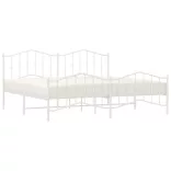 fehér fém ágykeret fej- és lábtámlával 193 x 203 cm