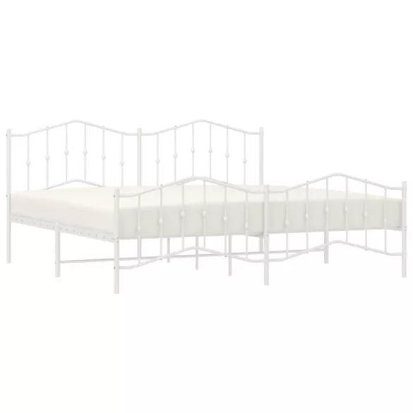 fehér fém ágykeret fej- és lábtámlával 193 x 203 cm