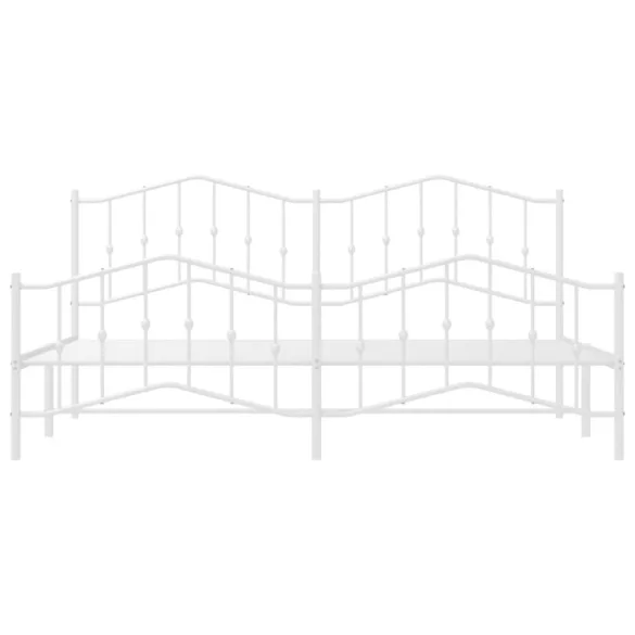 fehér fém ágykeret fej- és lábtámlával 193 x 203 cm