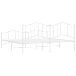 fehér fém ágykeret fej- és lábtámlával 193 x 203 cm